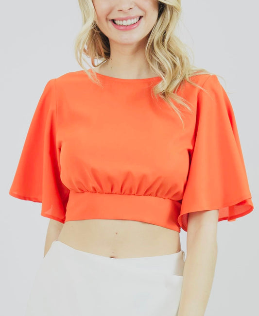 Cut Out Back Crop Top