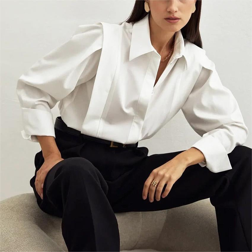Basic White Shirt Blouse Long-Sleeved Shirt