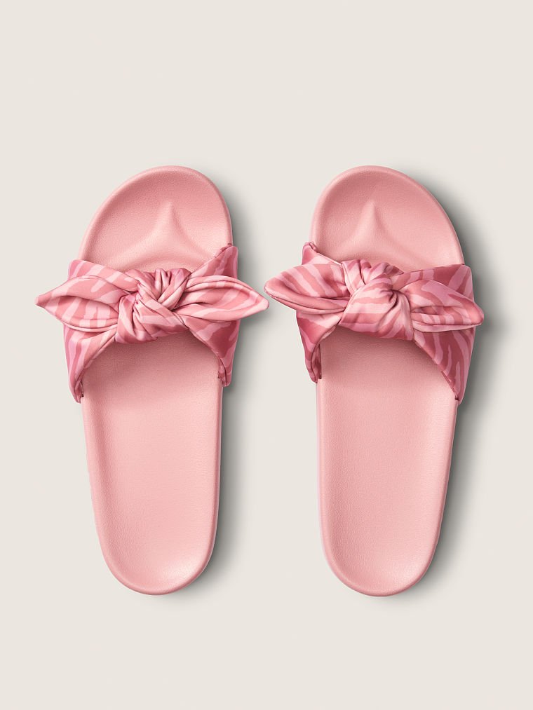 Cute Pink Zebra Slide Sandals