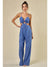 Front Tunnel Tie Cut Out Sleeveless Jumpsuit