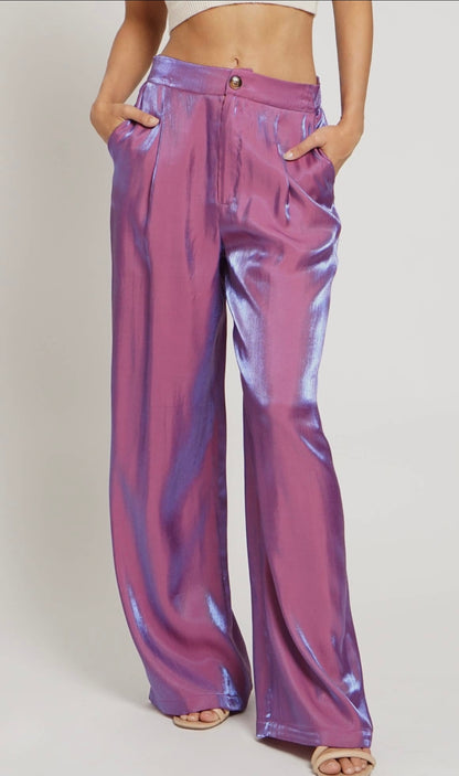 Iridescent Wide Leg Pants