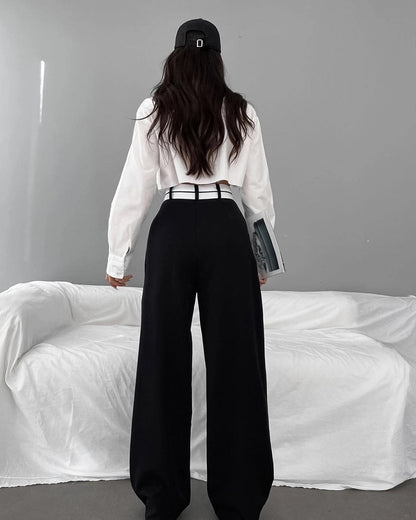 Asymmetrical Reverse Waistband Trousers