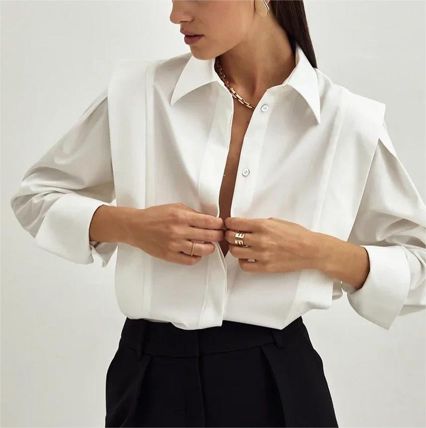 Basic White Shirt Blouse Long-Sleeved Shirt