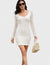 LONG SLEEVE BACK TIE BODYCON KNITTED MINI DRESS
