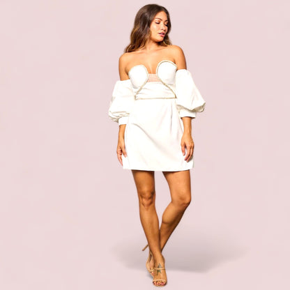 WOMEN'S OFF-SHOULDER MINI DRESS