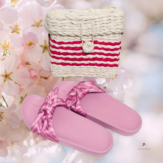 Cute Pink Zebra Slide Sandals