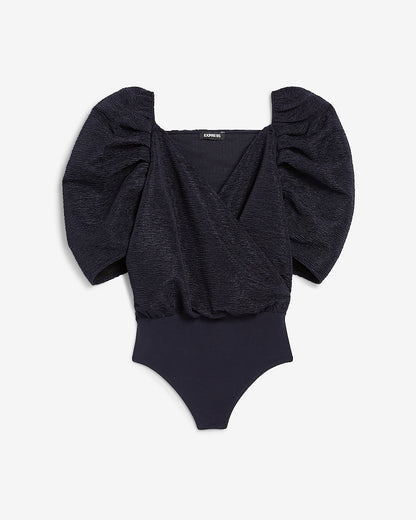 Puff Sleeve Wrap Bodysuit