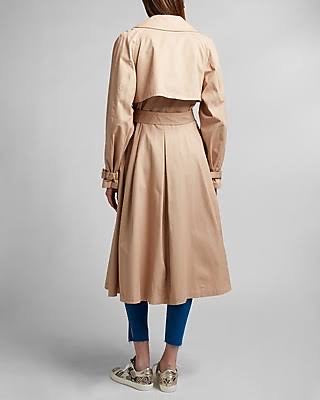 Belted Pleated Trench Coat