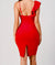 One Shoulder Cute Red Dress