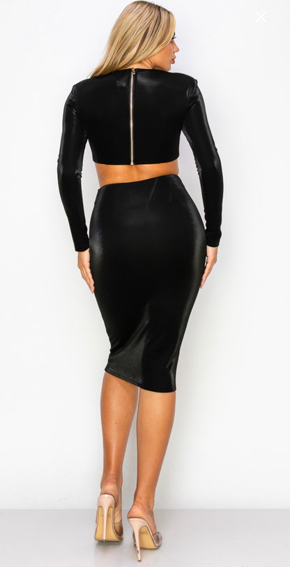 Crop Top and Skirt Set