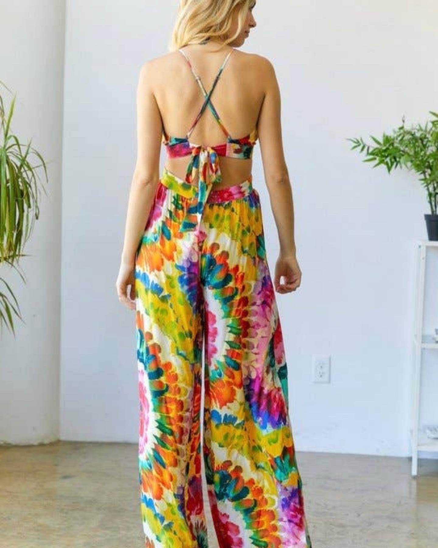 Multi-Colored Tie Dye Jumpsuit