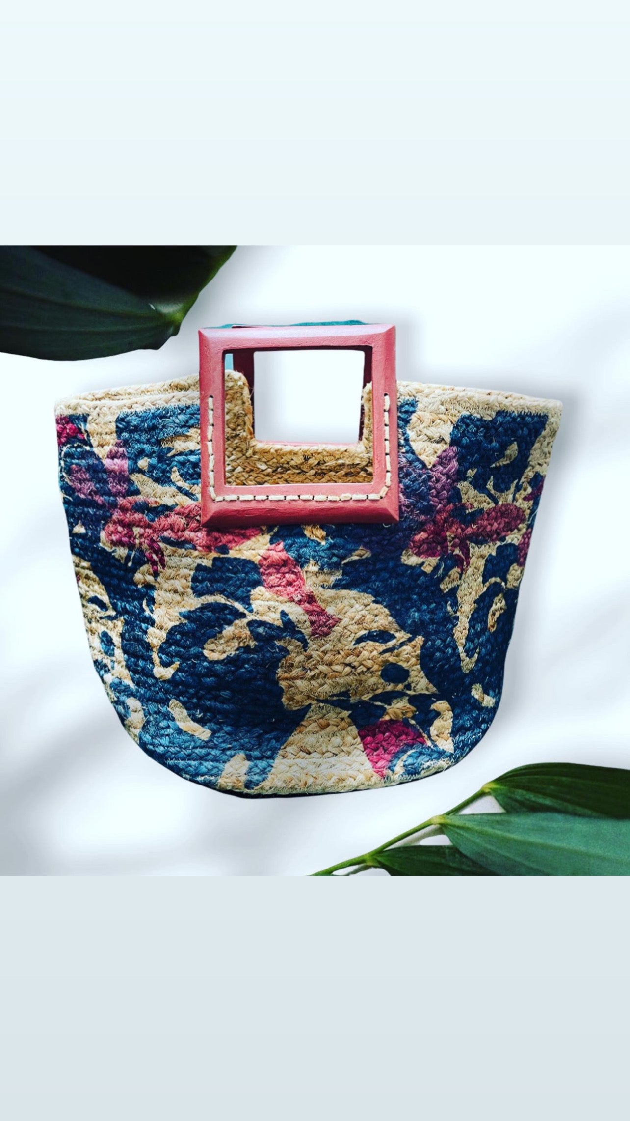 Summer Floral Straw Tote