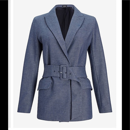 Belted Peak Label Blazer