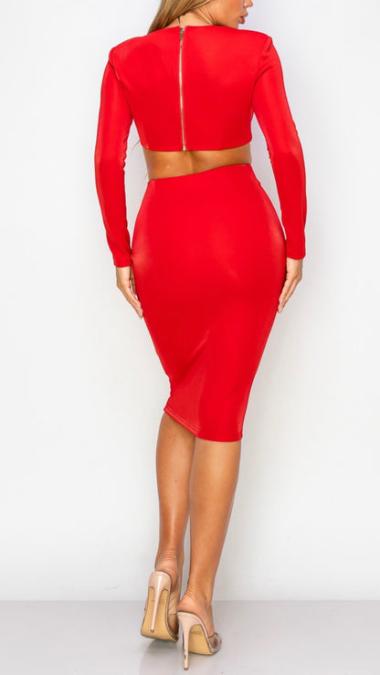 Crop Top Skirt Set