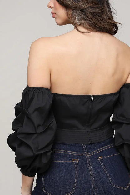 Ruffled off-Shoulder Crop Top