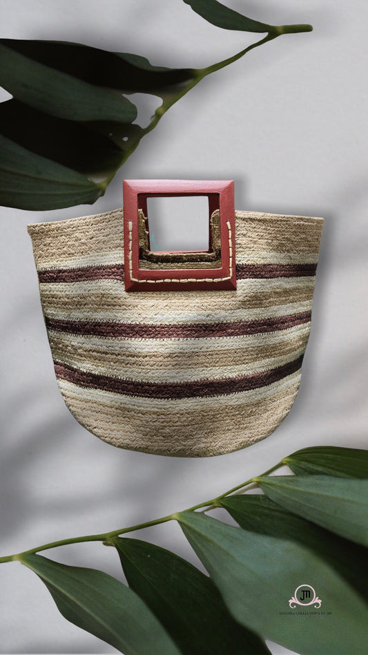 Beach Stripe Straw Tote